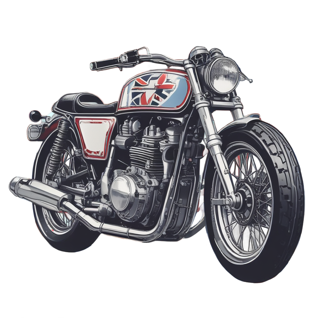 Bike with Union Jack Tank — motorcycles stickers
