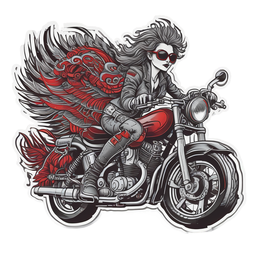 Biker Chick Emblem — farm nursery stickers