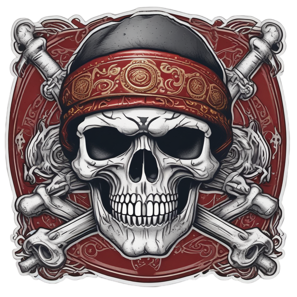 Biker Rebel Skull — skull & crossbones stickers