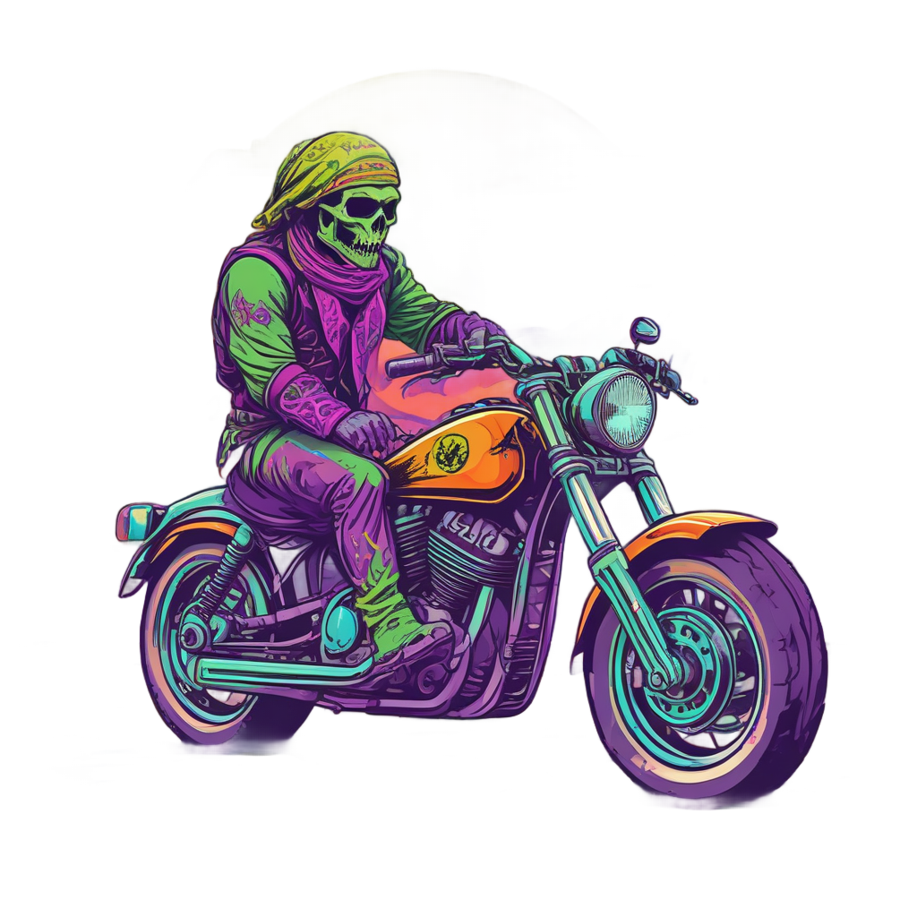 Biker Skull Prop — open road stickers
