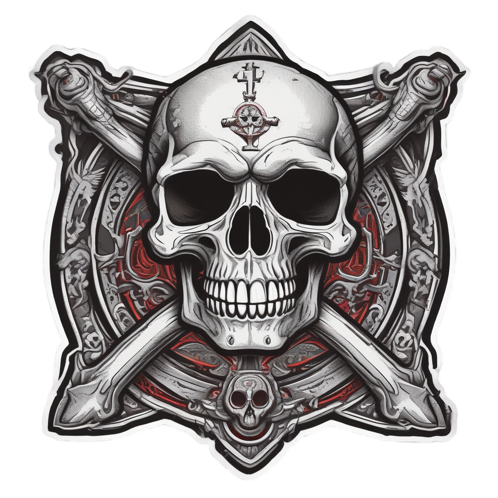 Biker Skull Triangle — warning signage stickers