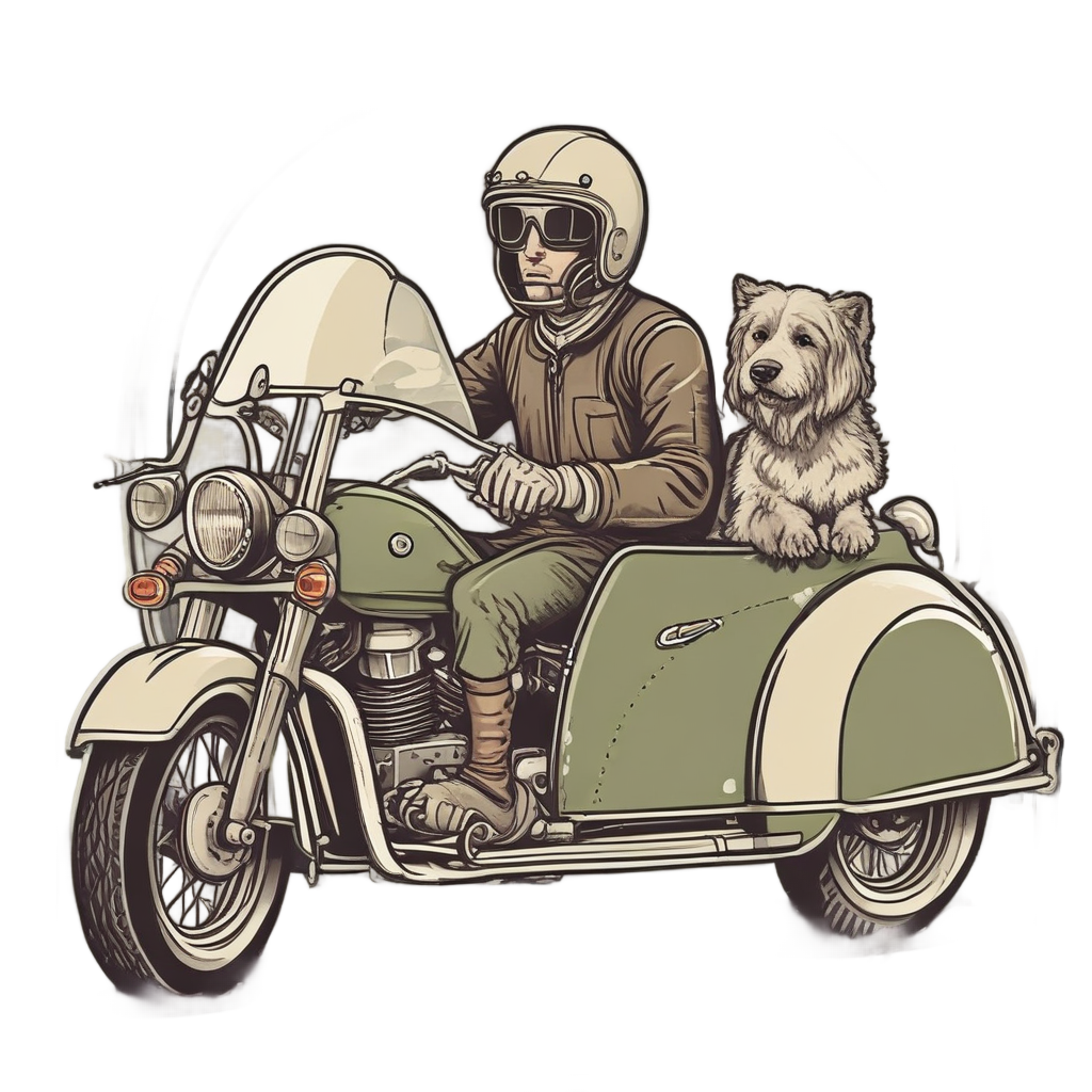 Biker with Sidecar — motorcycles stickers