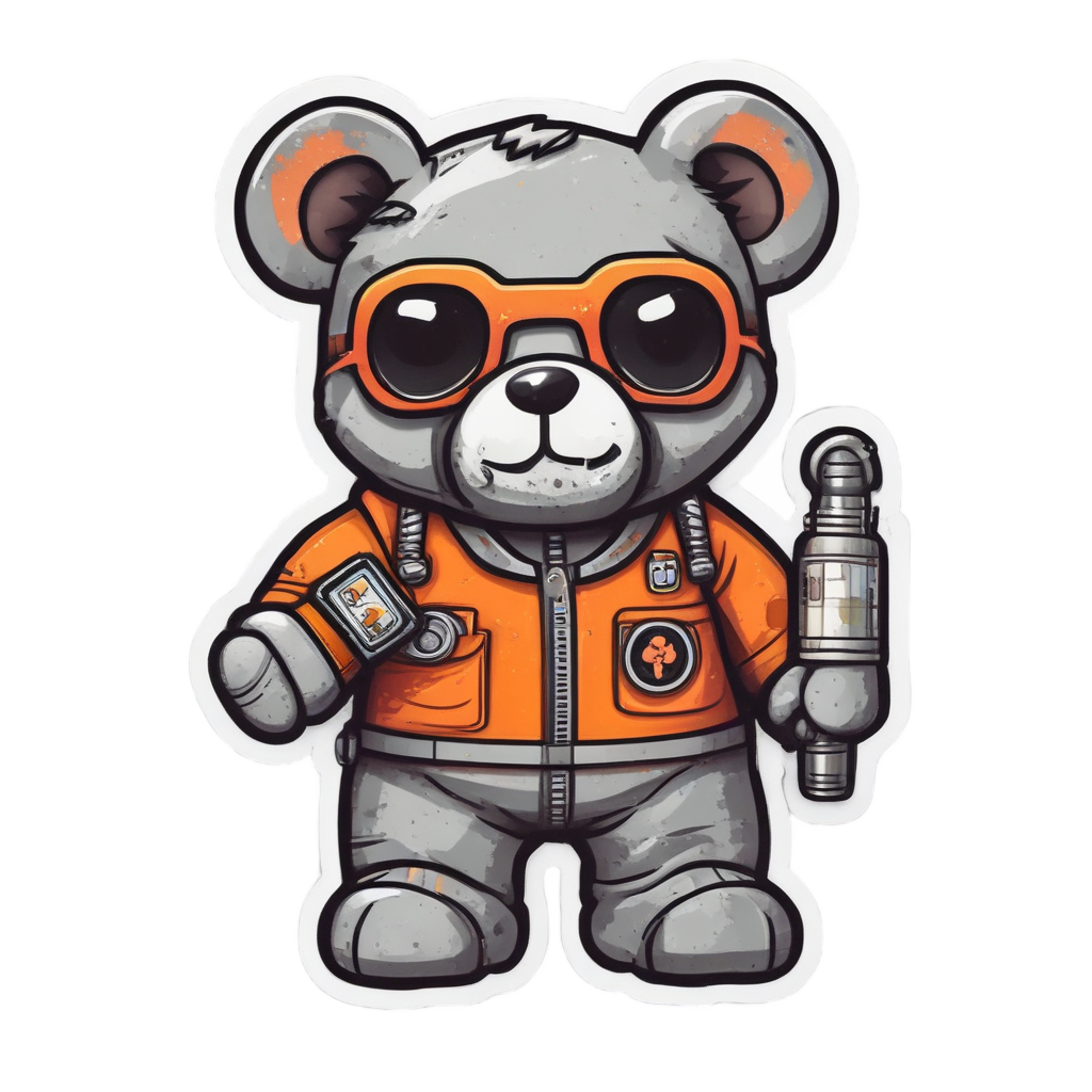 biohazard bear in gasmask — biohazard stickers
