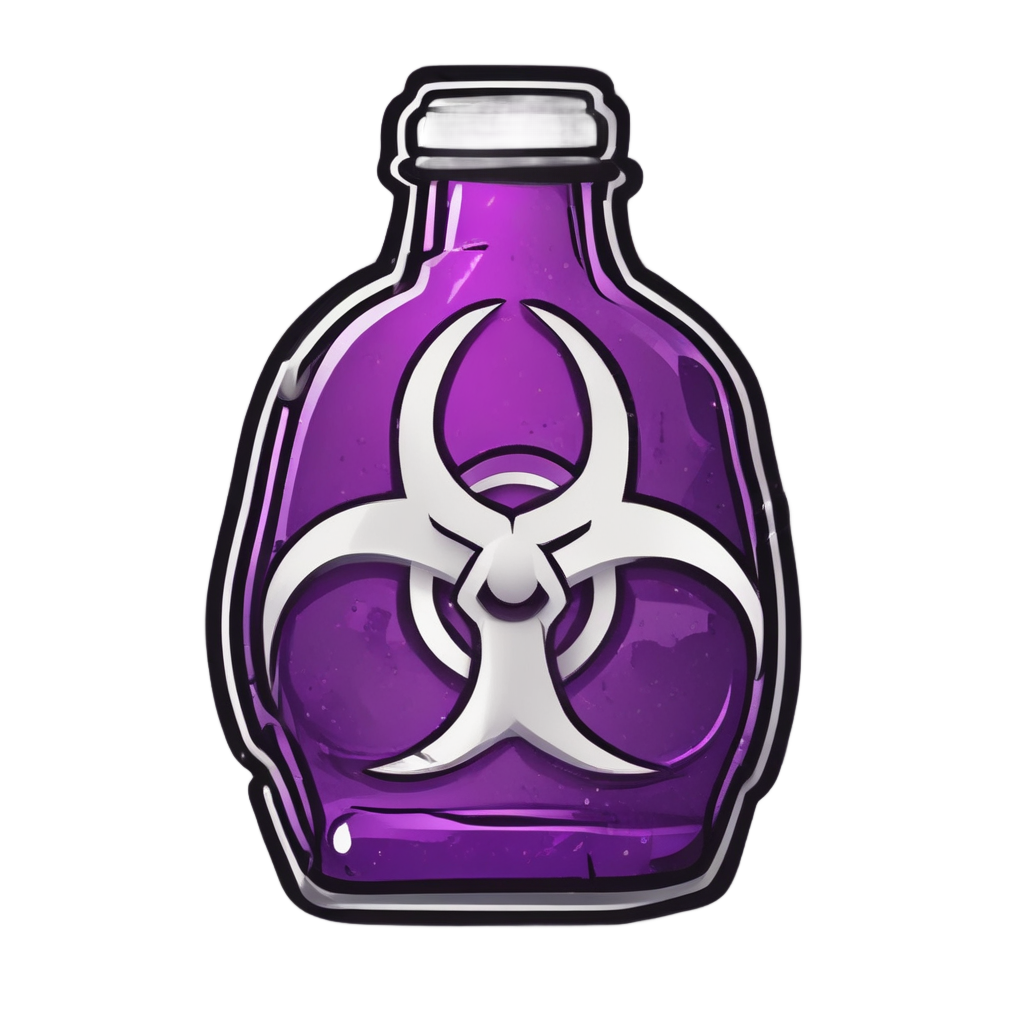 Biohazard Bottle with Glowing Liquid — biohazard stickers