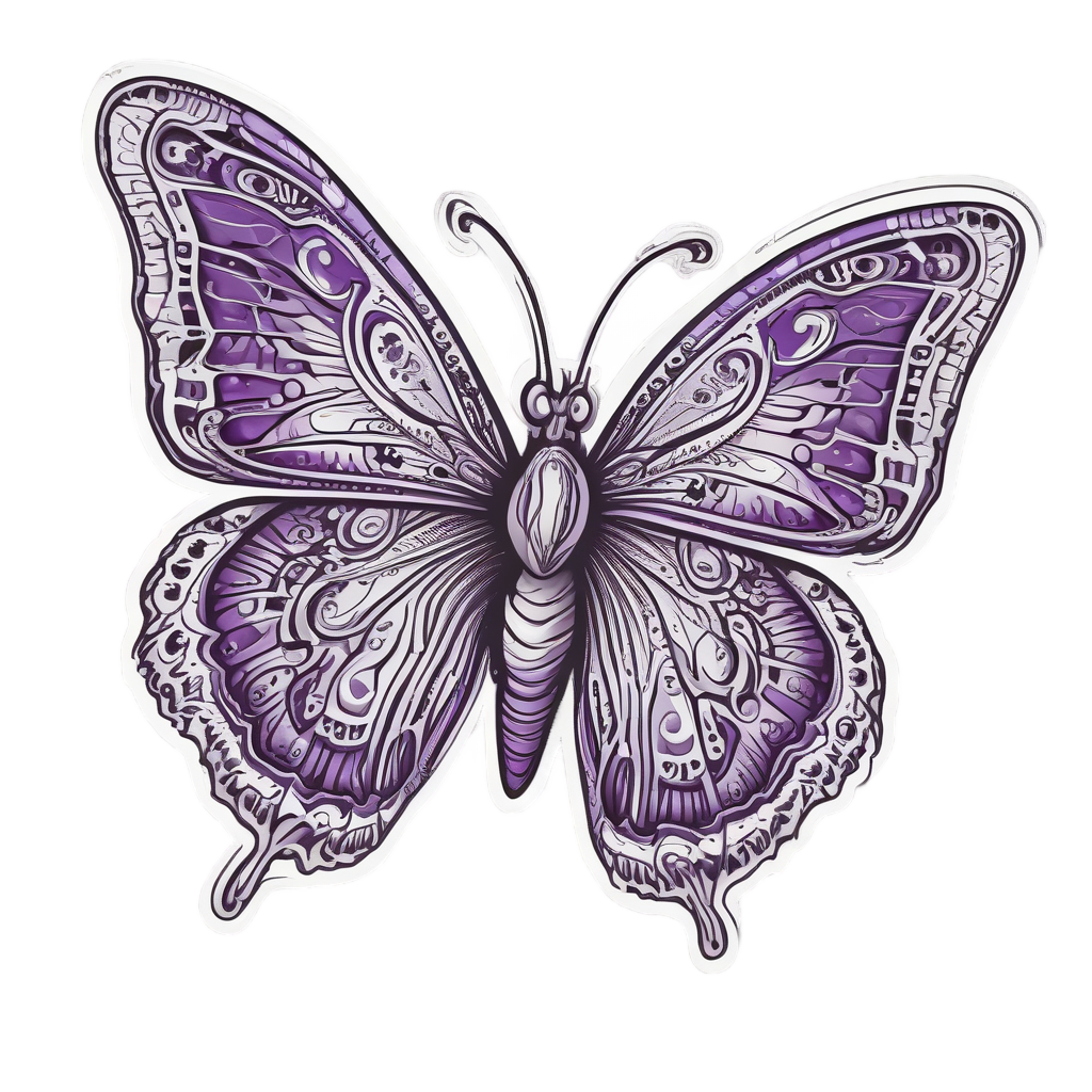 Lineart butterfly with biohazard symbols on its wings