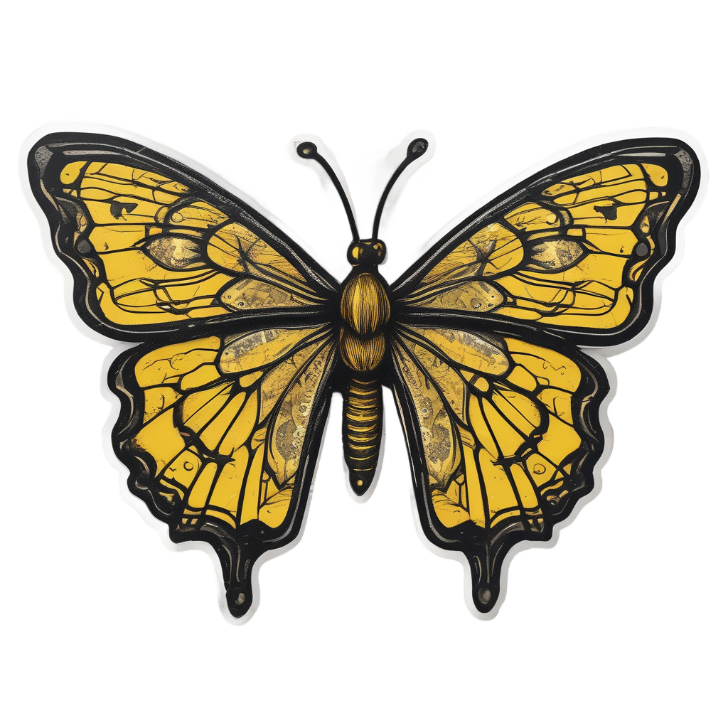 Biohazard Butterfly — warning signage stickers