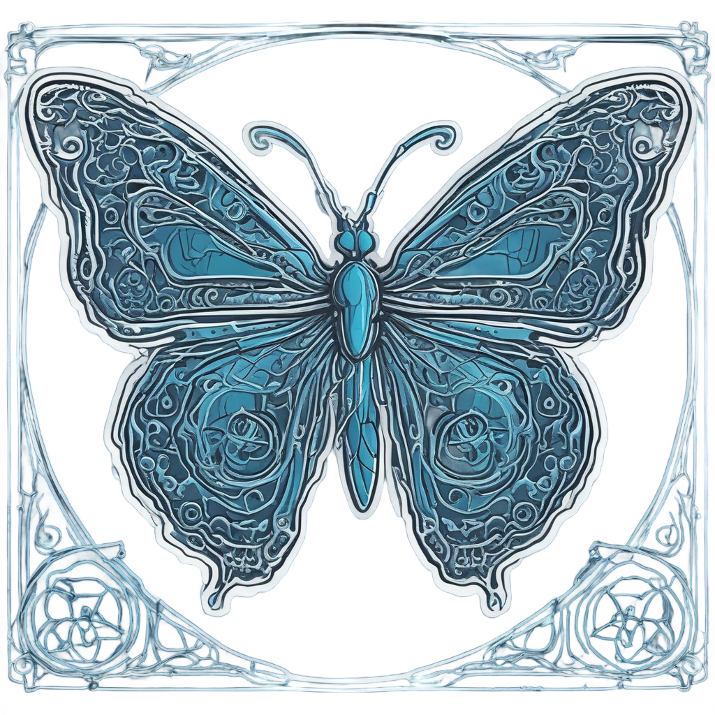 Biohazard Butterfly with Glowing Wings — biohazard stickers