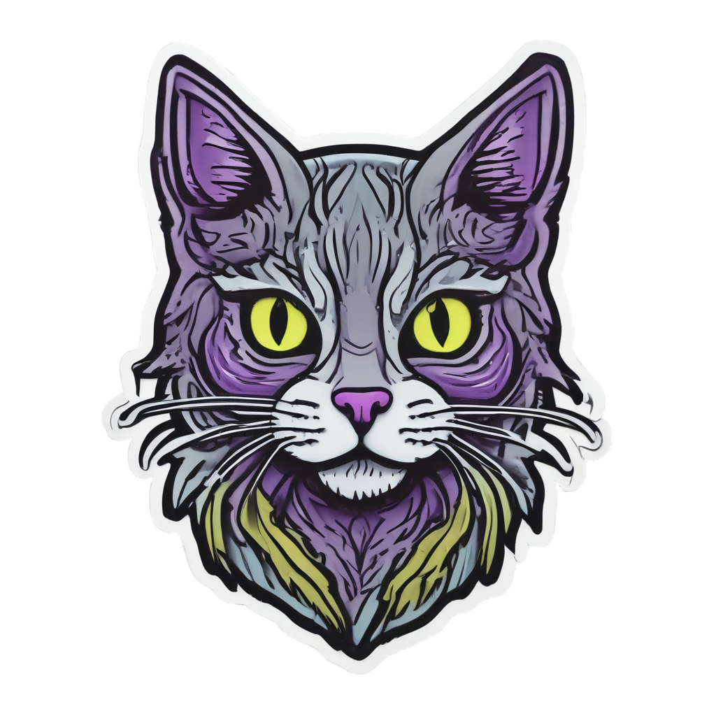 Biohazard Cat with Glow — biohazard stickers