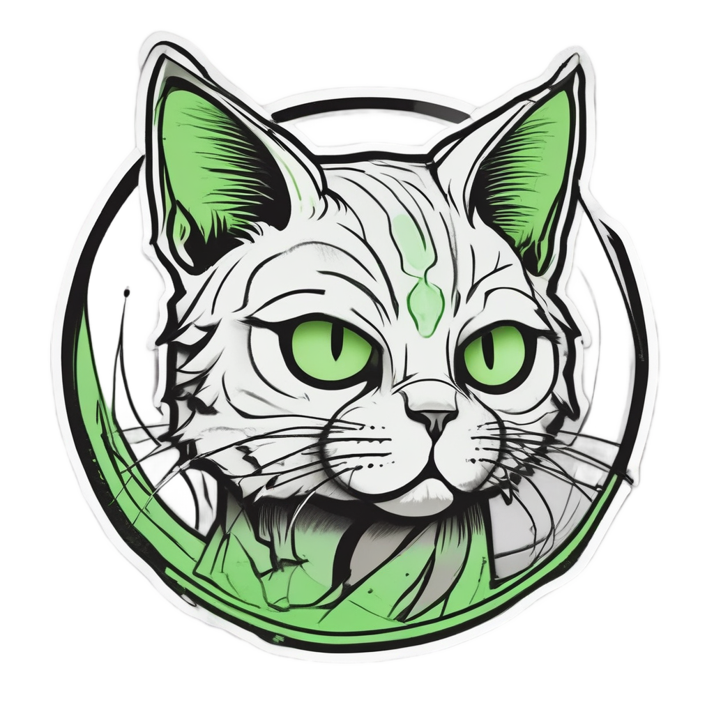Biohazard Cat with Glowing Tail — biohazard stickers