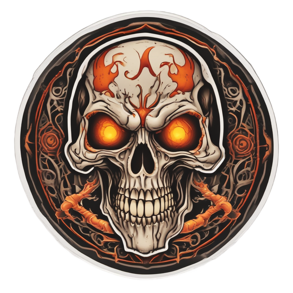 Biohazard Flame Skull — biohazard stickers