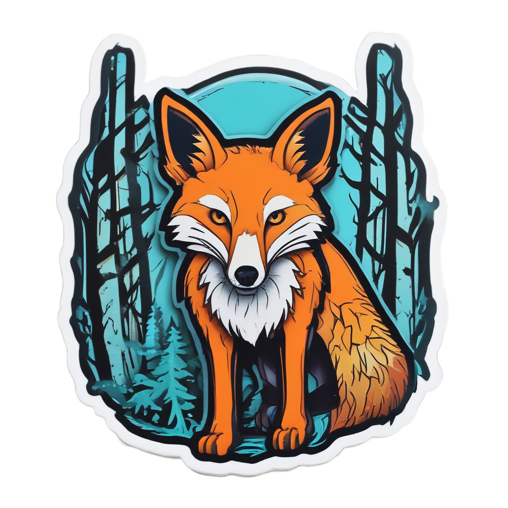 Biohazard Fox in Forest — biohazard stickers