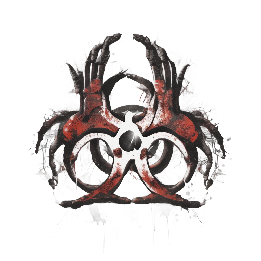 Biohazard Handprint on Wall — biohazard stickers