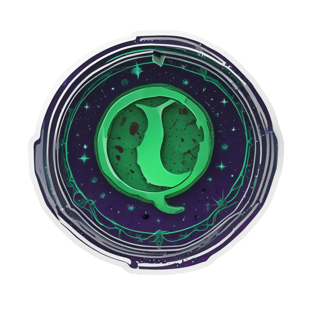 Biohazard Moon Glow — danger symbol stickers
