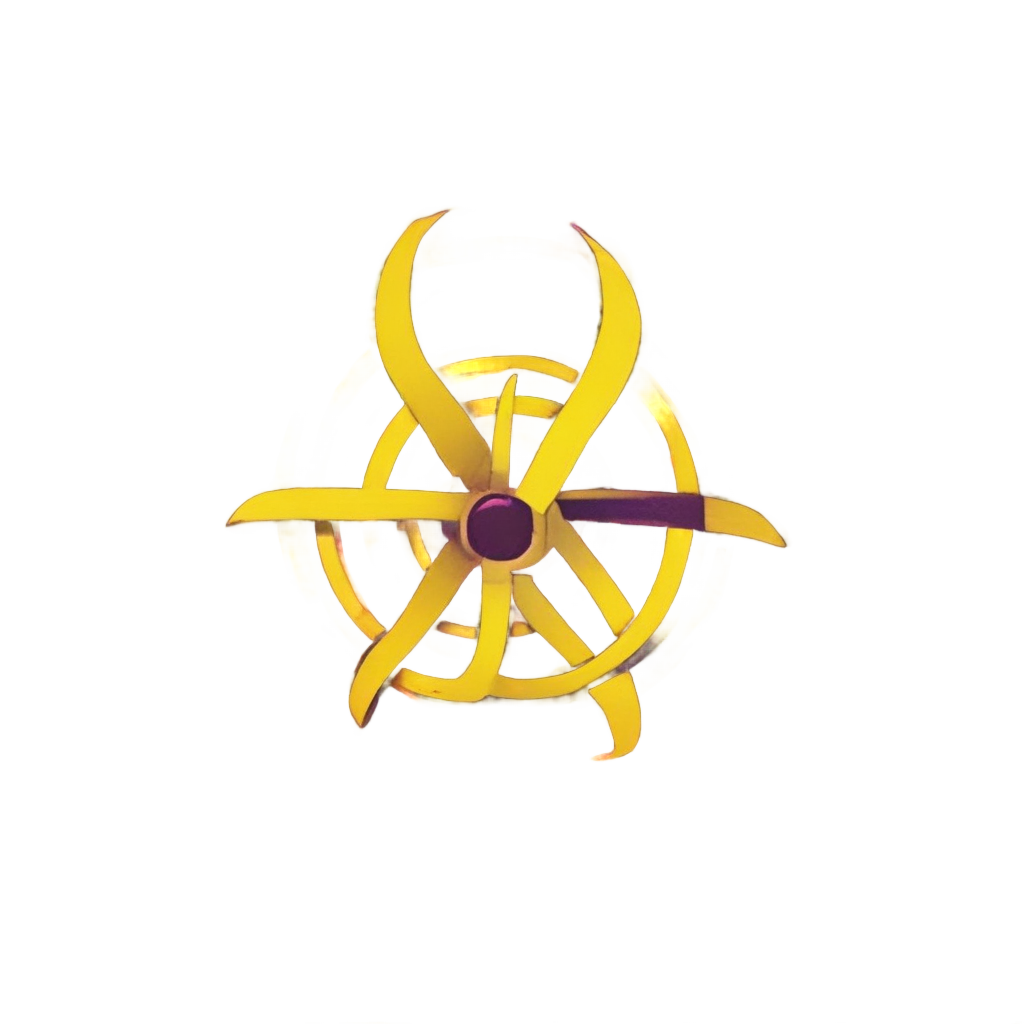 Biohazard Neon Vortex — danger symbol stickers