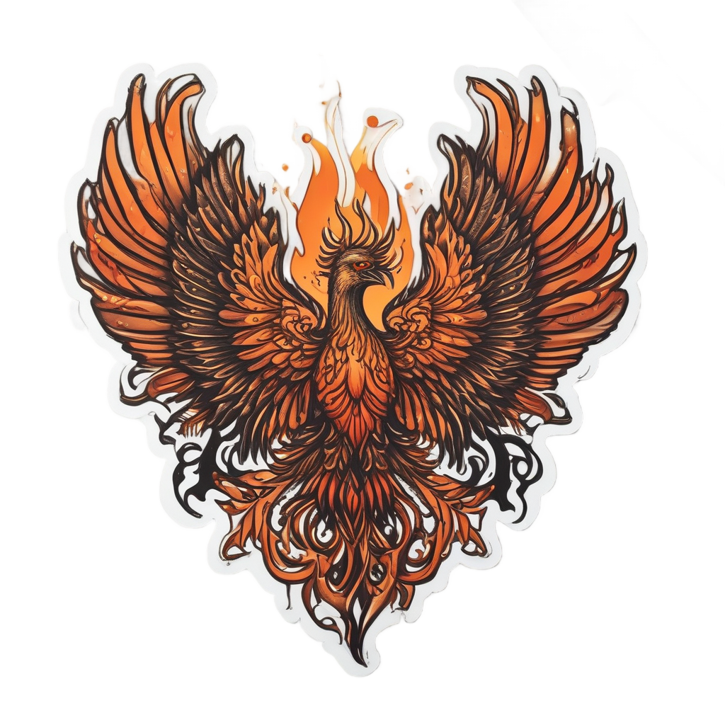 Biohazard Phoenix Rising — danger symbol stickers