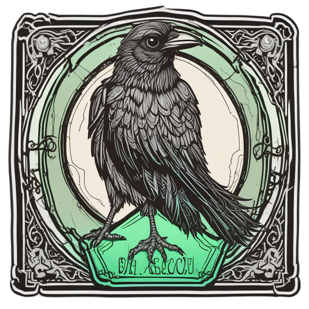 Biohazard Raven Perched — gothic stickers