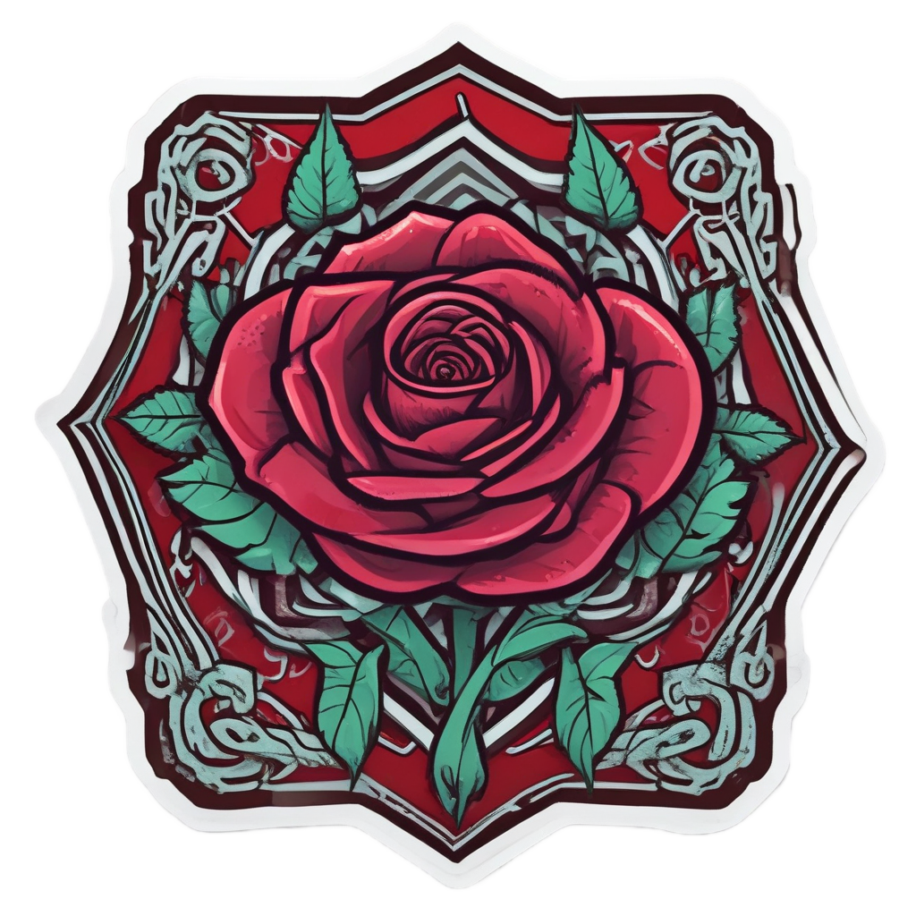 Biohazard Rose Bloom — warning signage stickers