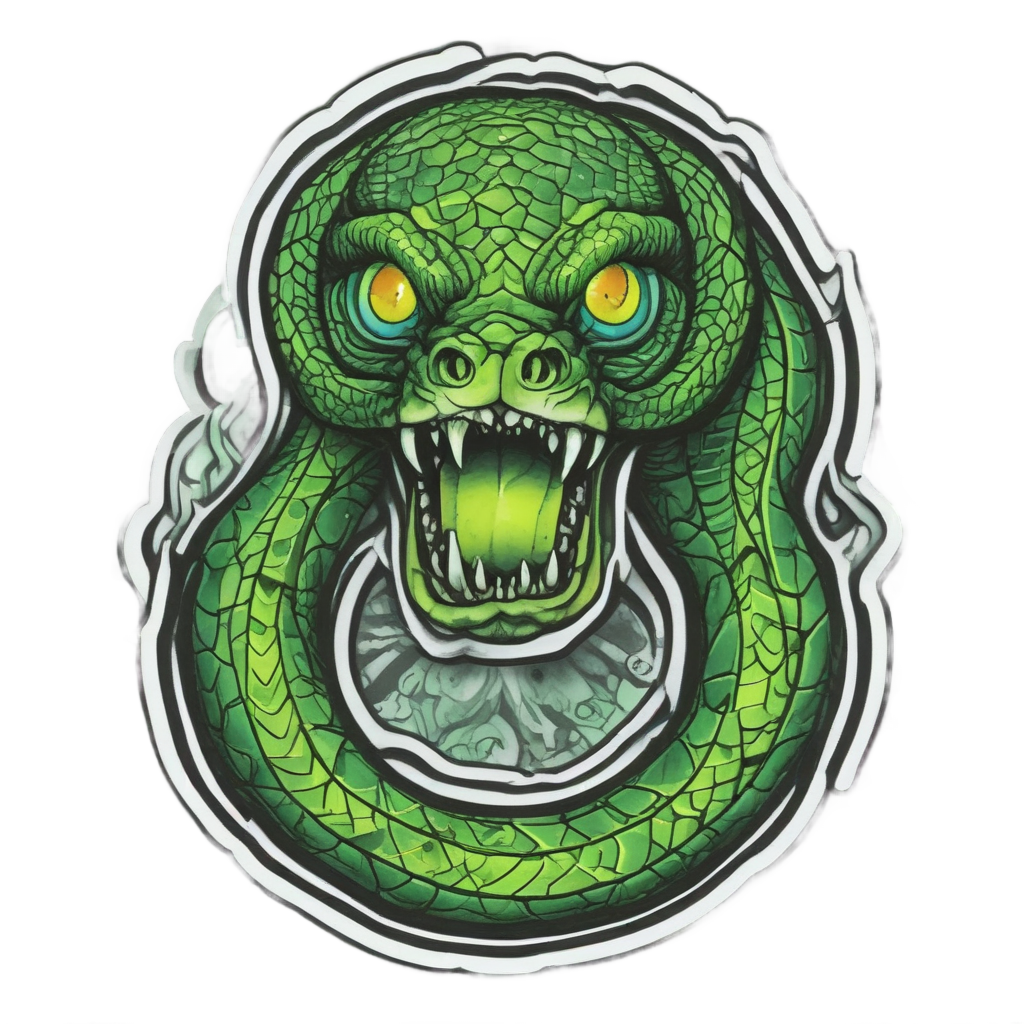 Biohazard Serpent — danger symbol stickers