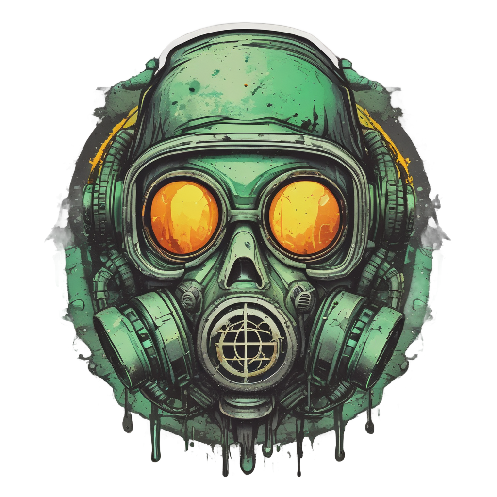 Biohazard Skull Core — gas mask stickers