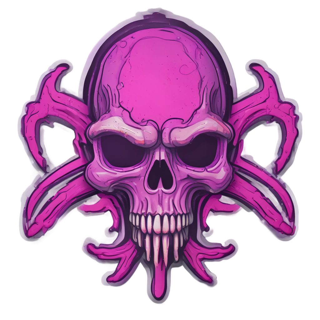 Biohazard Skull Fusion — gothic stickers