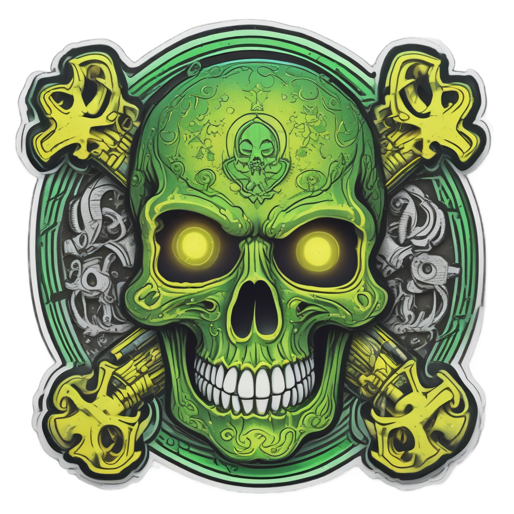 Biohazard Venom Skull — skull & crossbones stickers