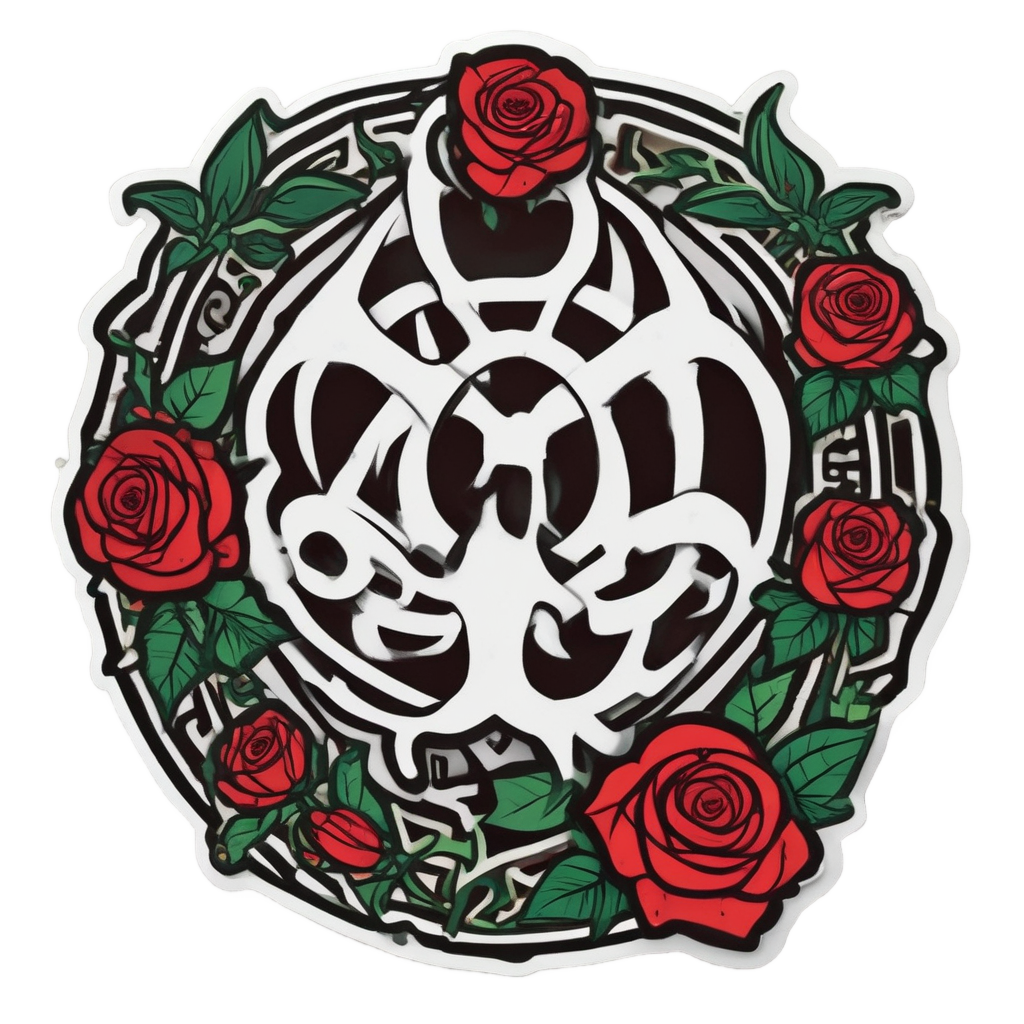 Biohazard with Roses and Thorns — gothic stickers