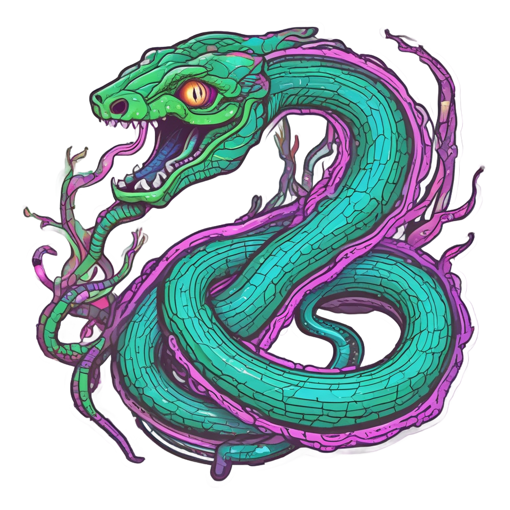 Bioluminescent Antler Serpent — outdoorsman stickers