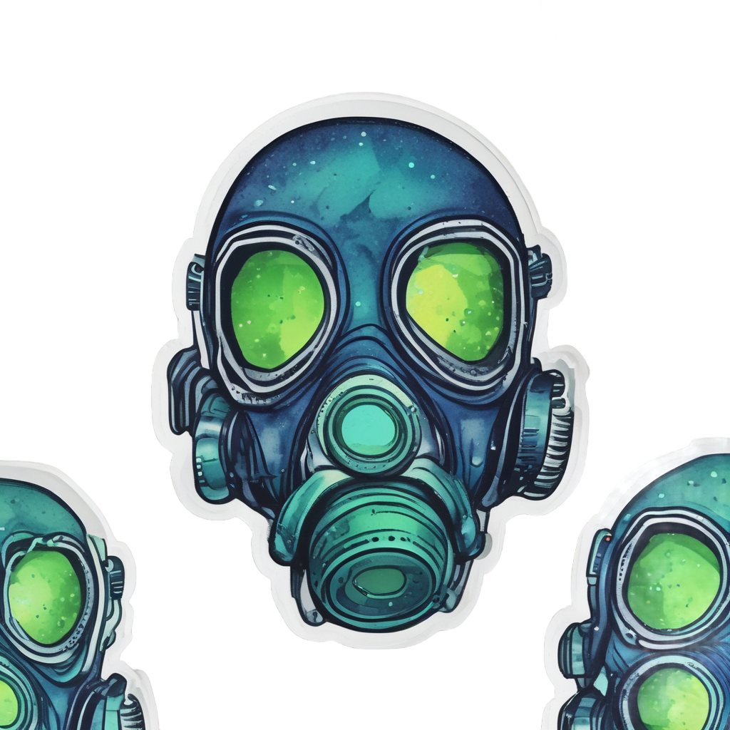 Bioluminescent Breather — gas mask stickers