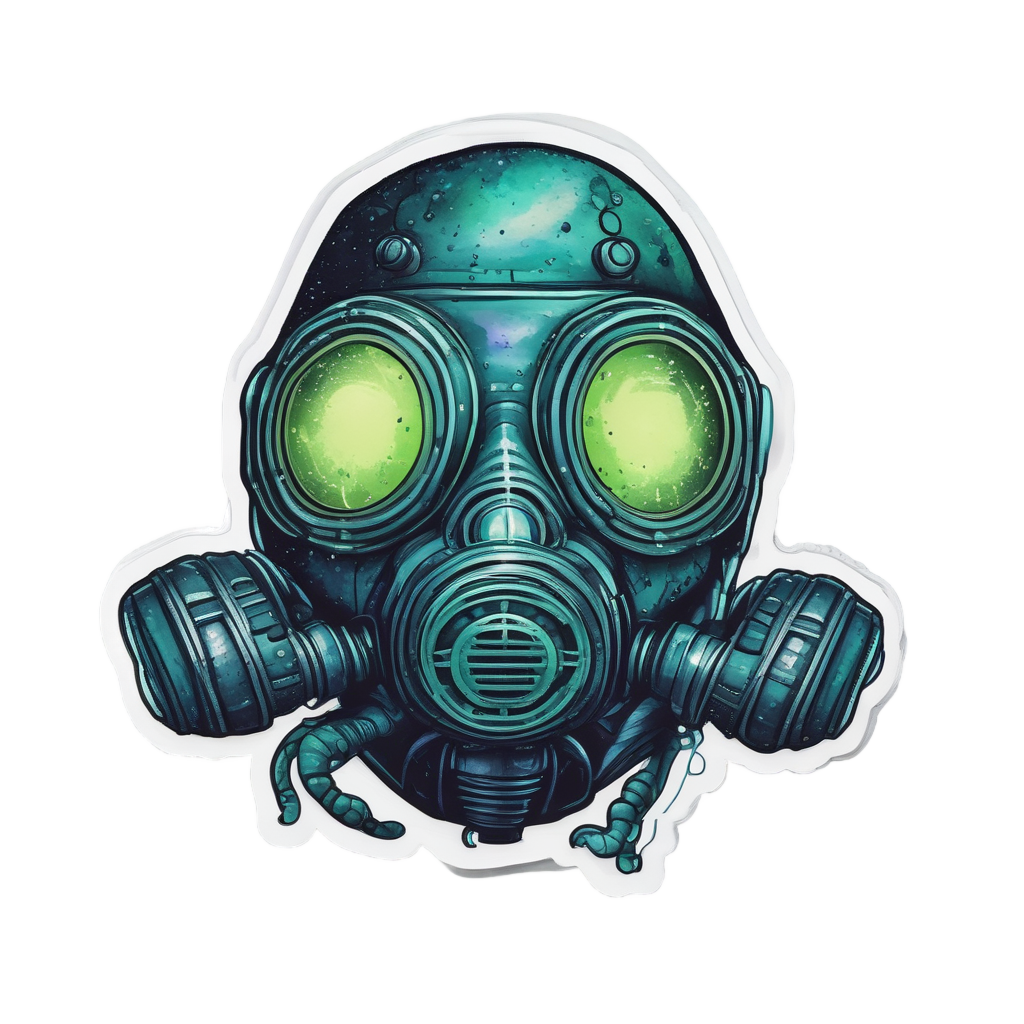 Bioluminescent Deep Sea Mask — gas mask stickers