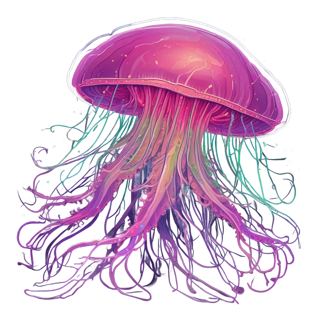 Bioluminescent Jelly Lagoon — b-movie stickers