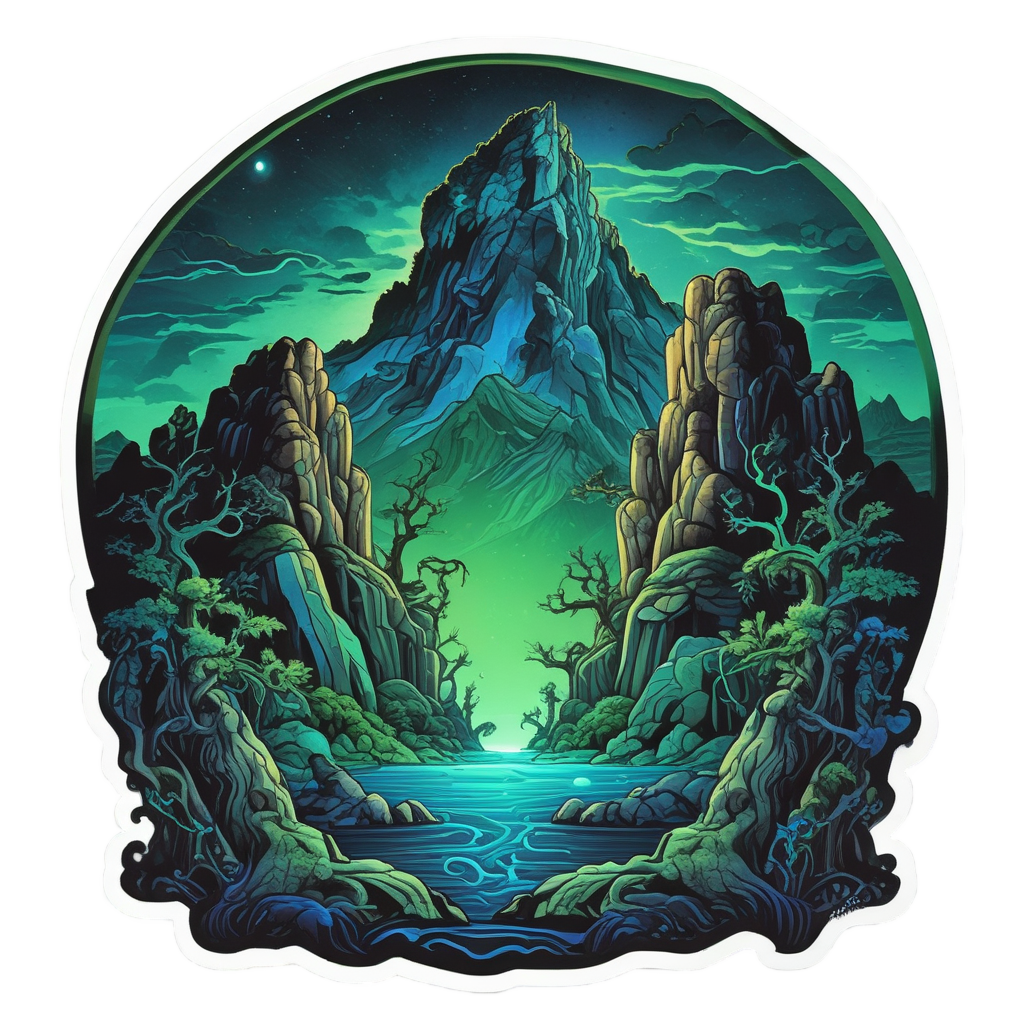Bioluminescent Ridge — outdoorsman stickers