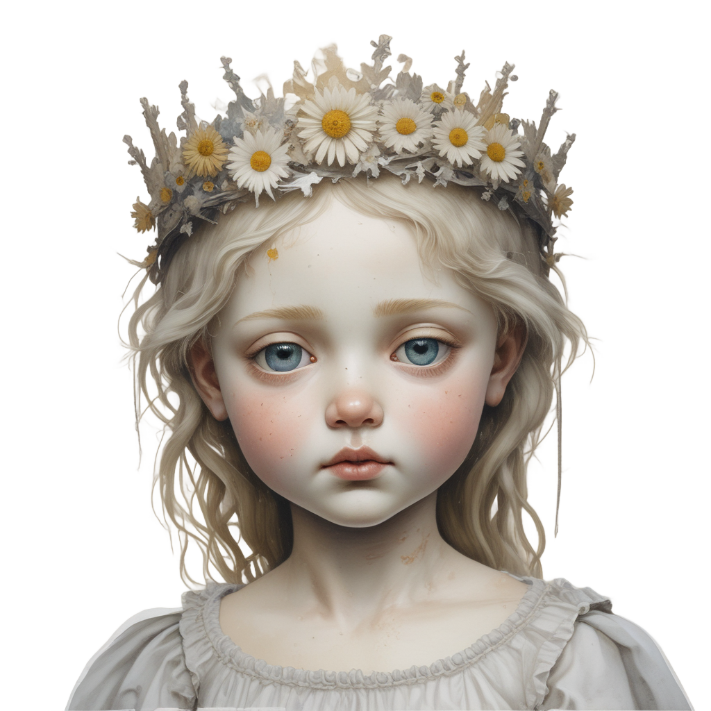 Bisque Doll Flower Crown — slasher vibe stickers
