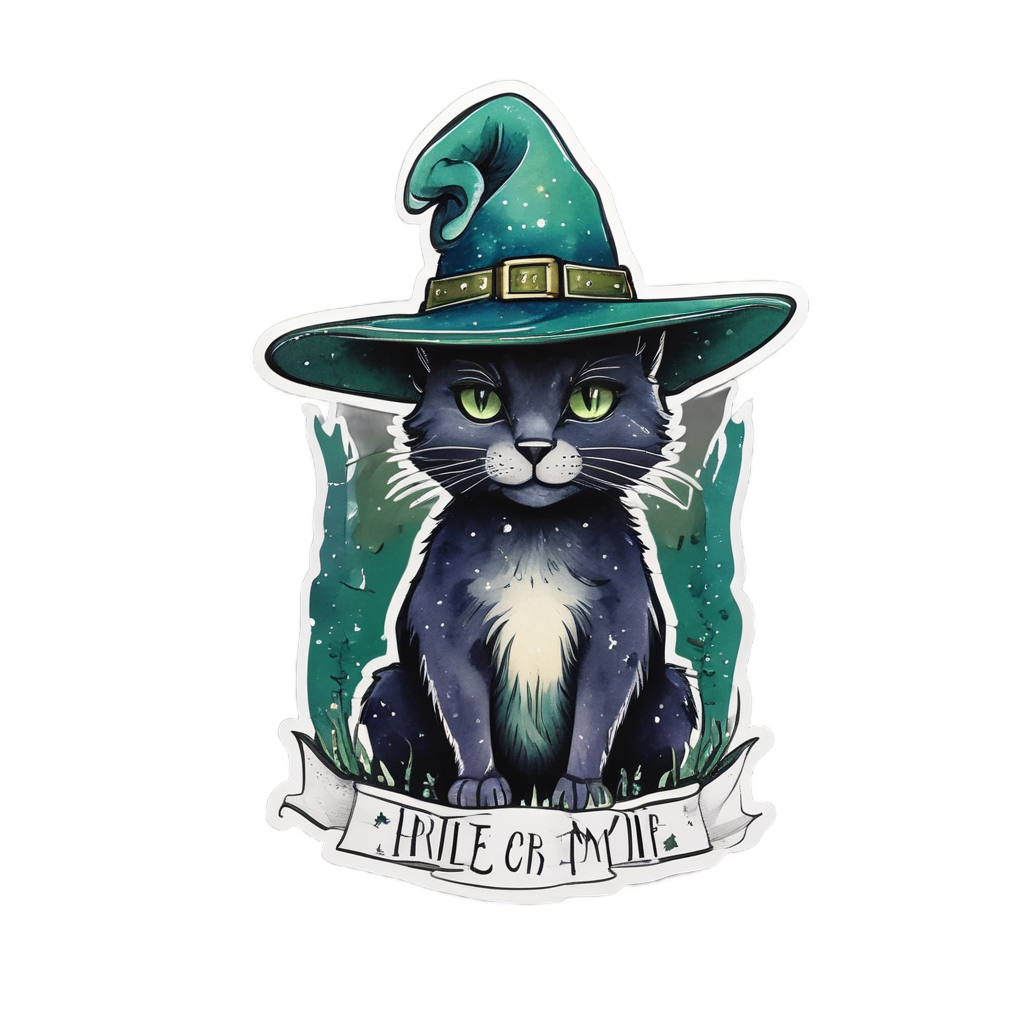Black Cat Banner — witchy & occult stickers
