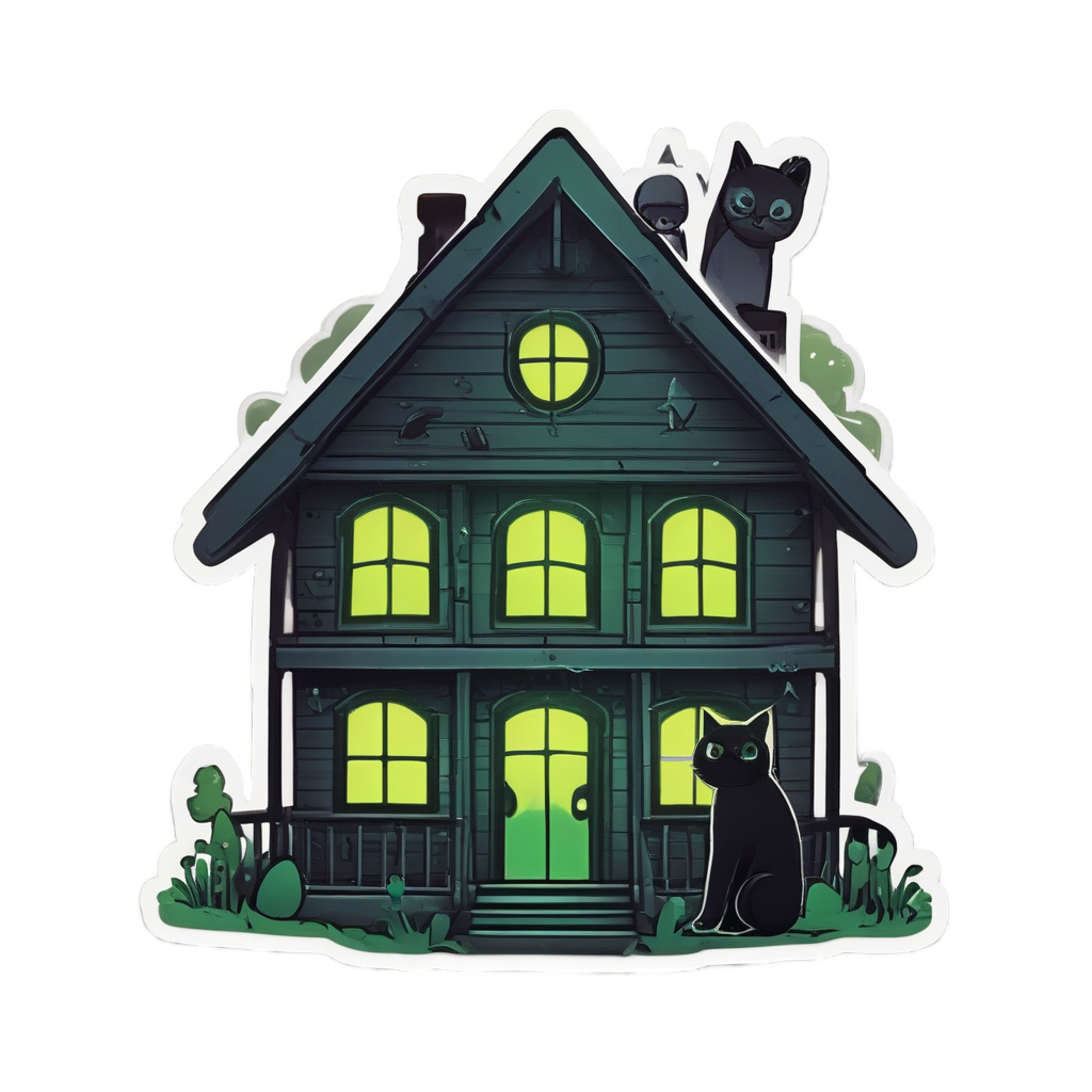 Black Cat Cabin — slasher vibe stickers