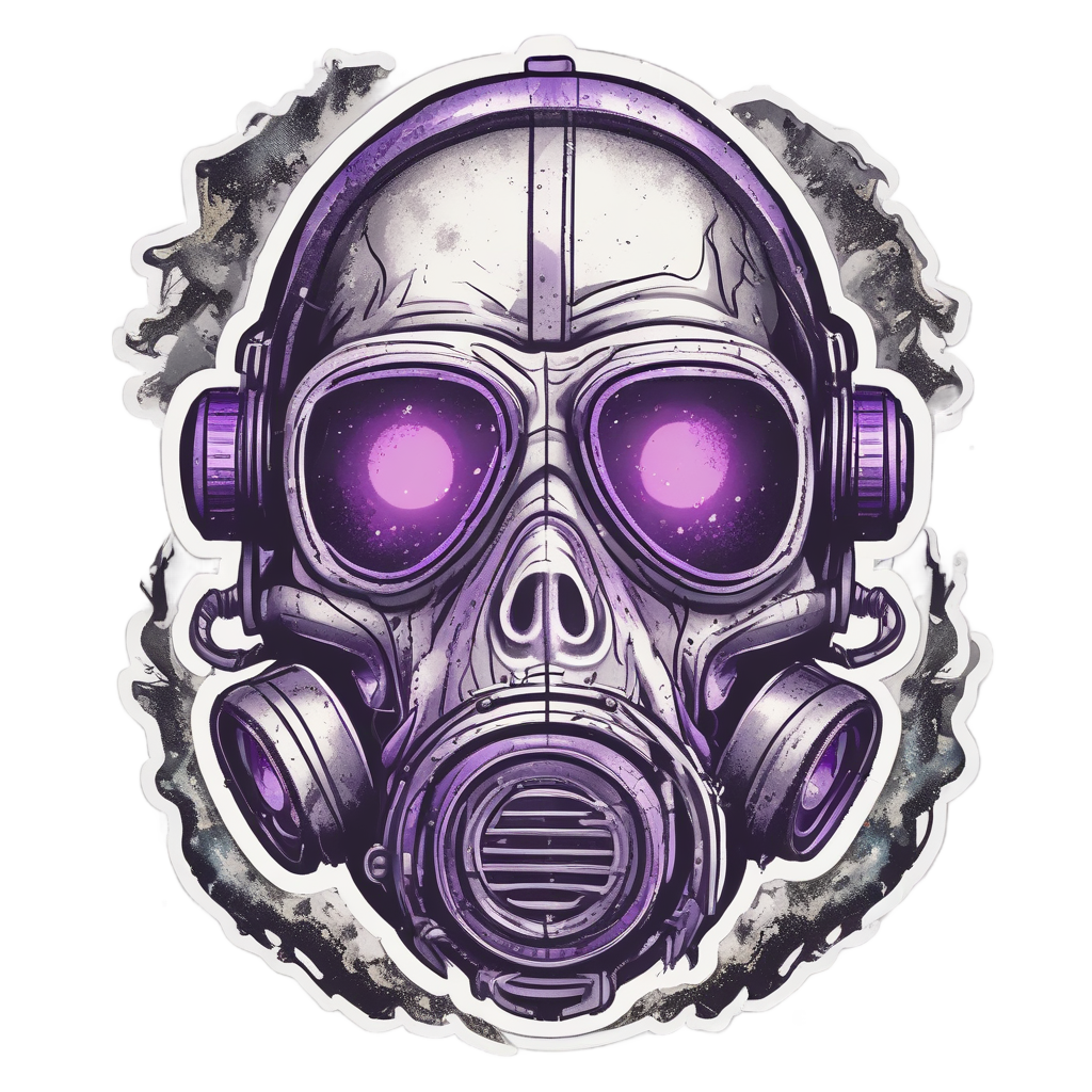 Blackout Neon Void — gas mask stickers