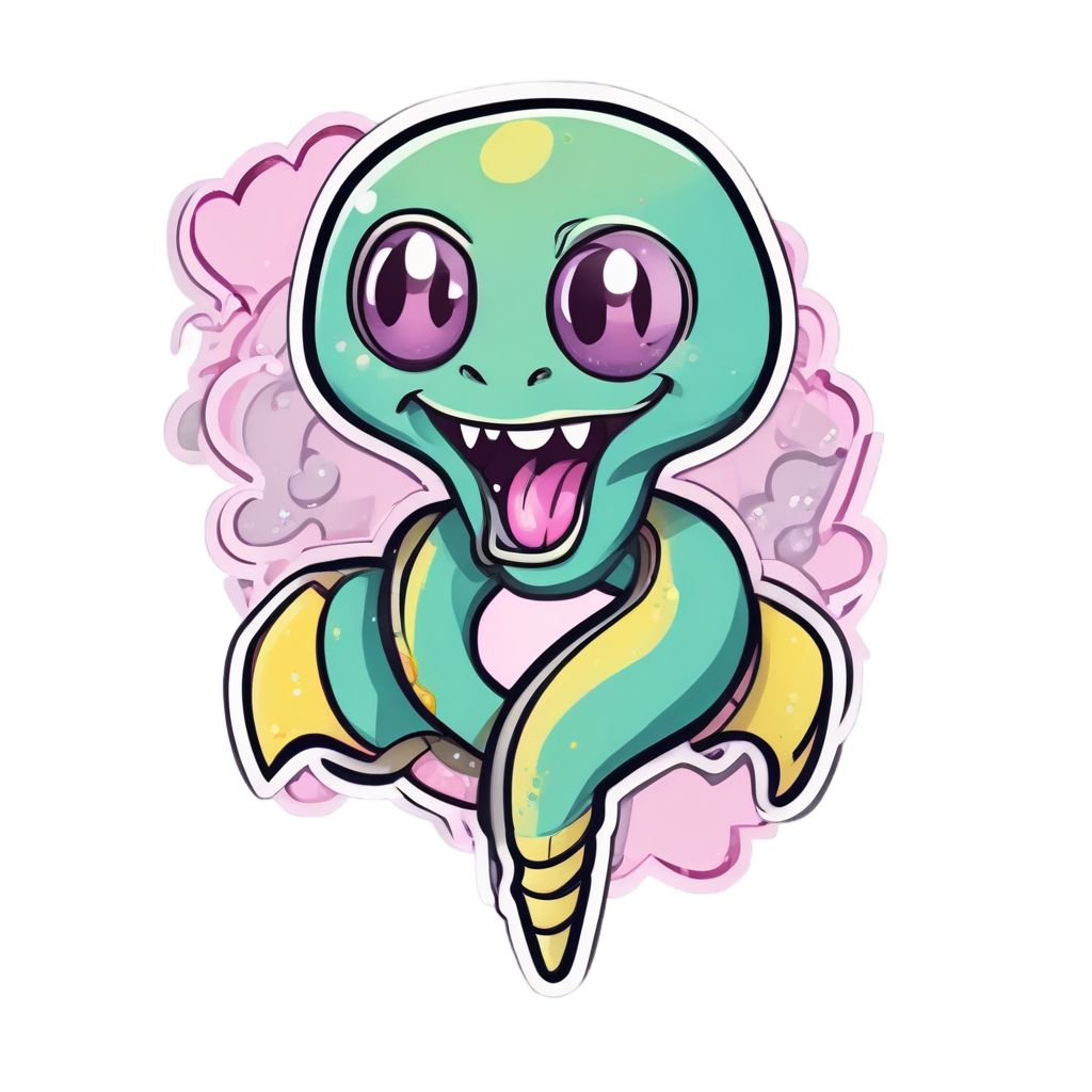 Blade of Happy Slithers — snake, dagger & rose stickers