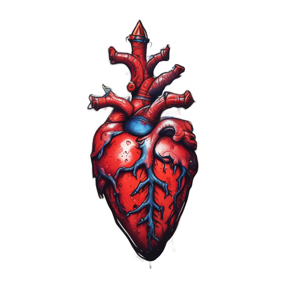 Bleeding Heart Dagger — american traditional stickers