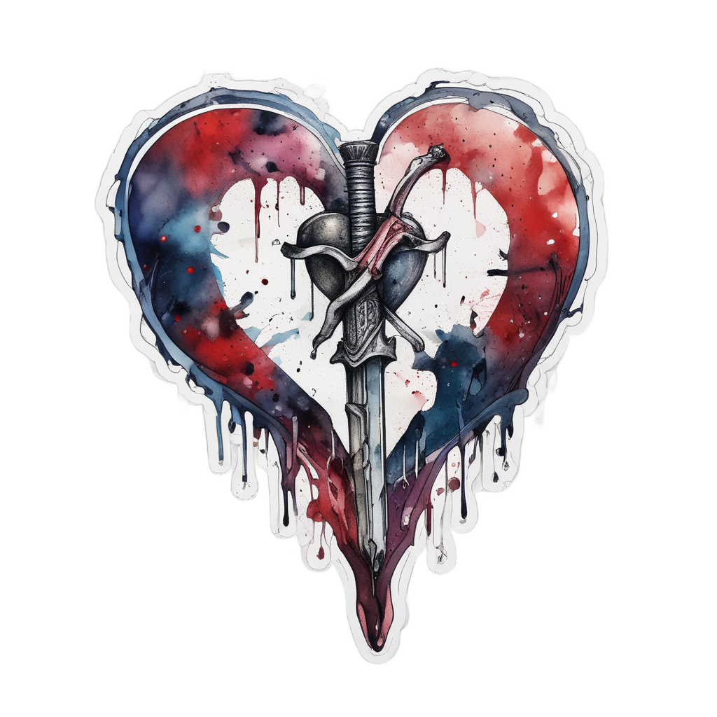 Bleeding Ink Heart — american traditional stickers
