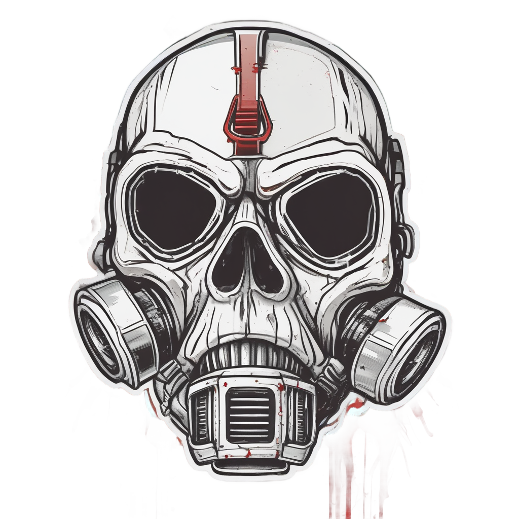 Bleeding Ink Skull — gas mask stickers