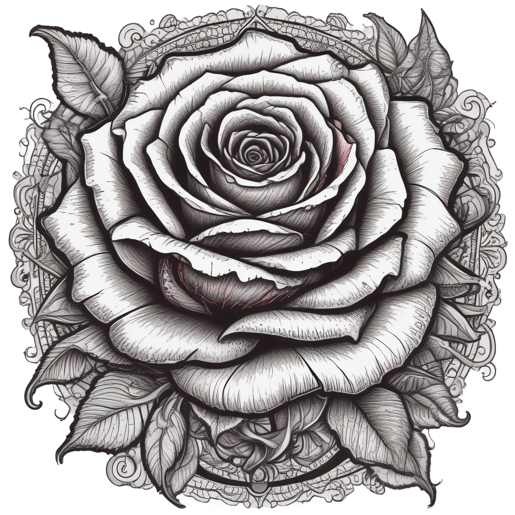 Bleeding Rose Elegy — gothic botanical stickers