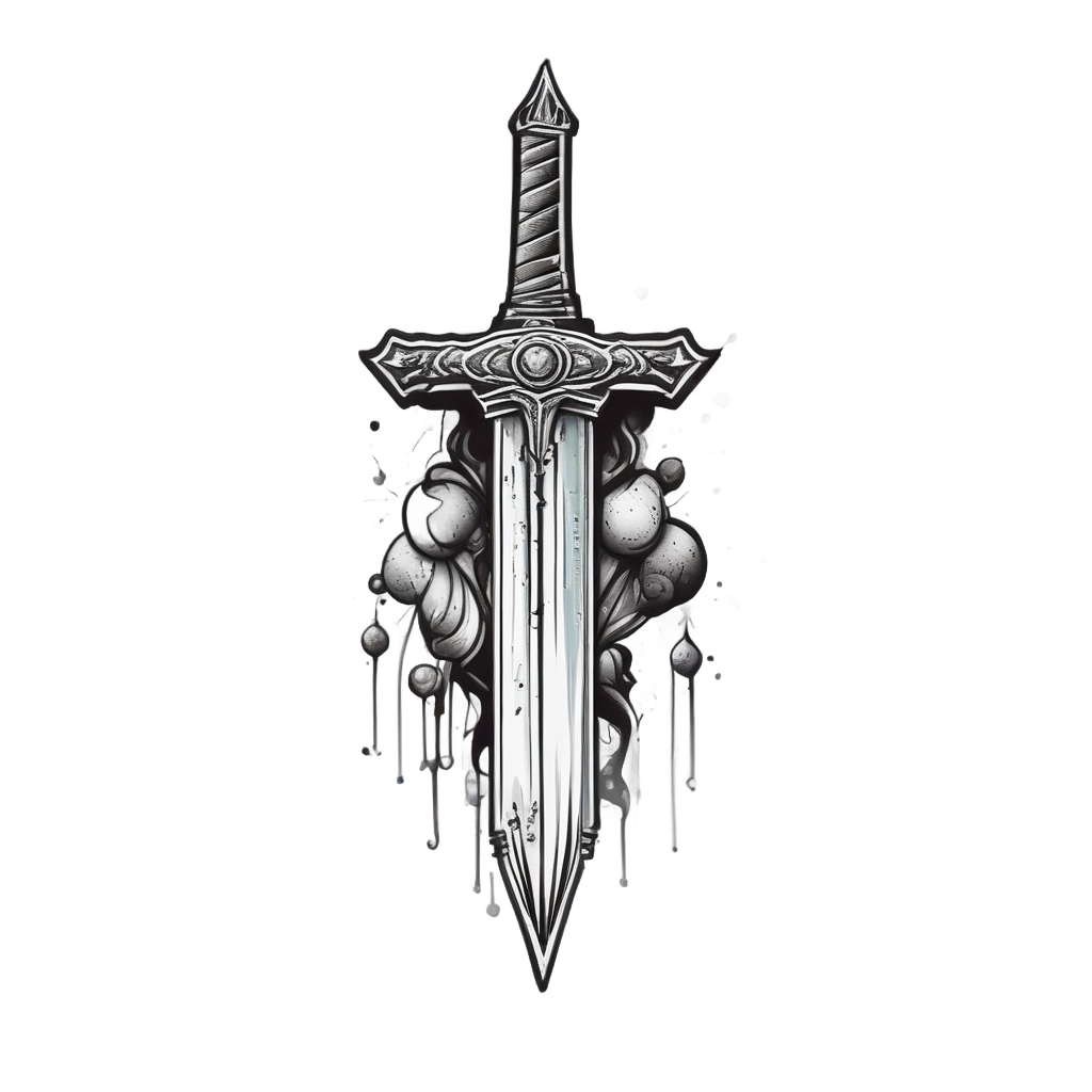 Blood Drip Dagger — blackwork flash stickers