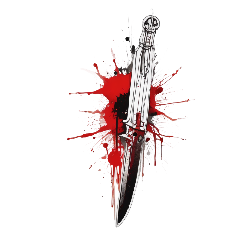 Blood Drip Dagger — blackwork flash stickers