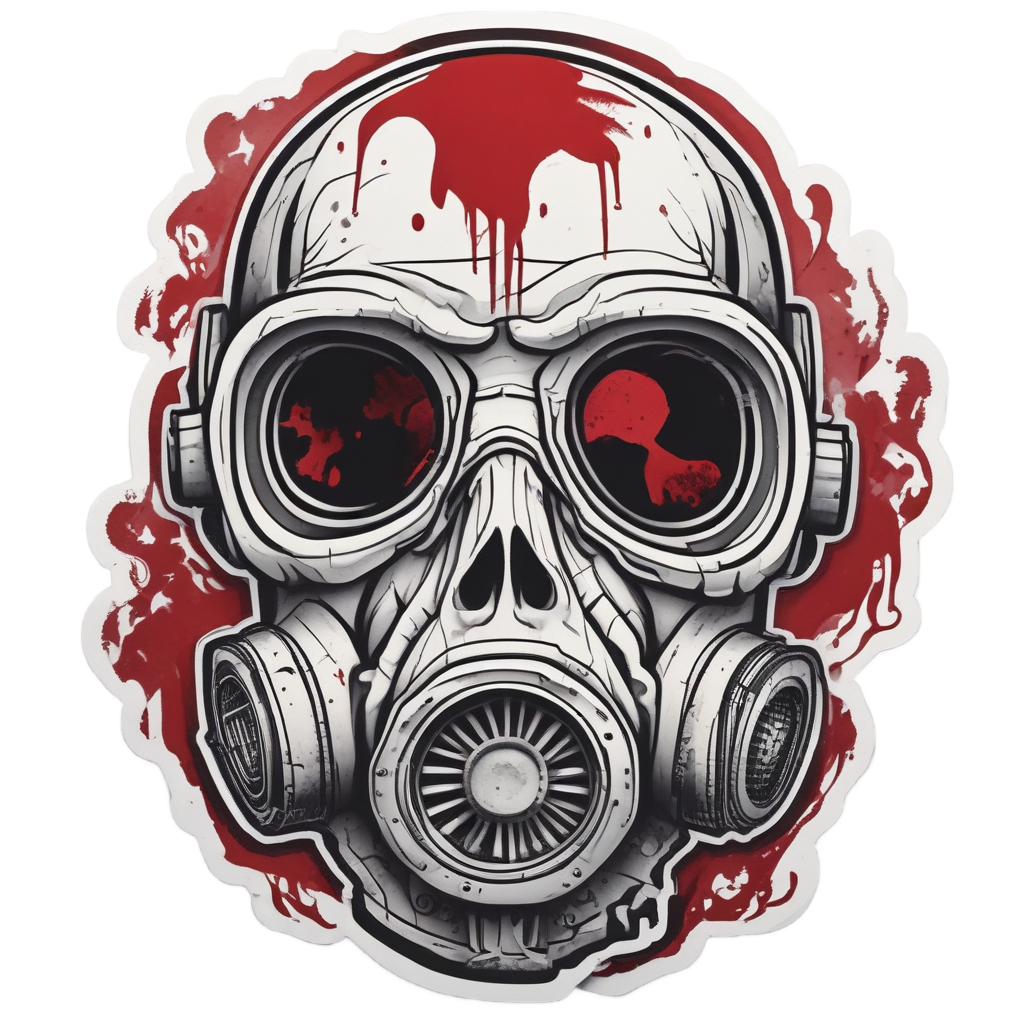 Blood Drip Gas Mask — gas mask stickers