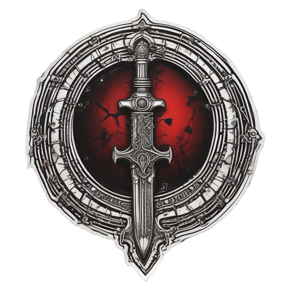 Blood Moon Dagger — blackwork flash stickers