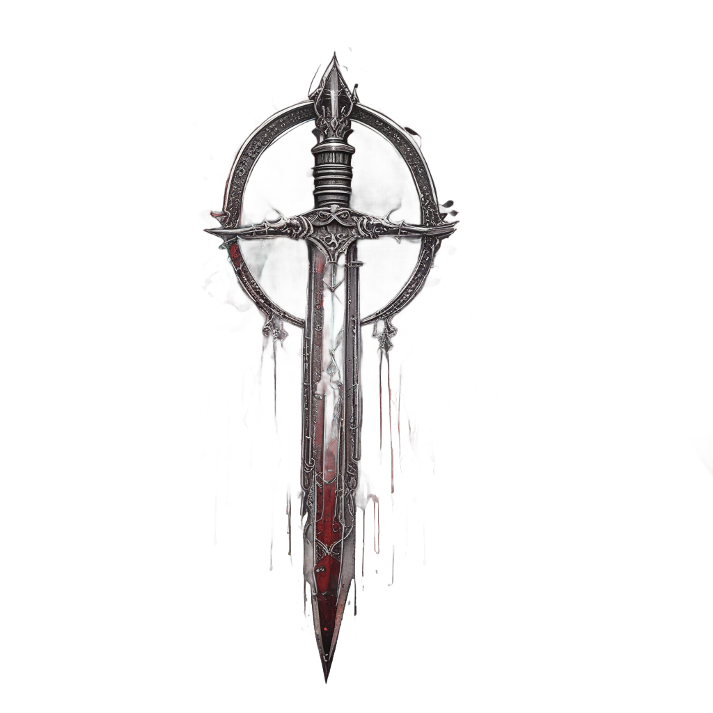 Blood Moon Dagger — blackwork flash stickers
