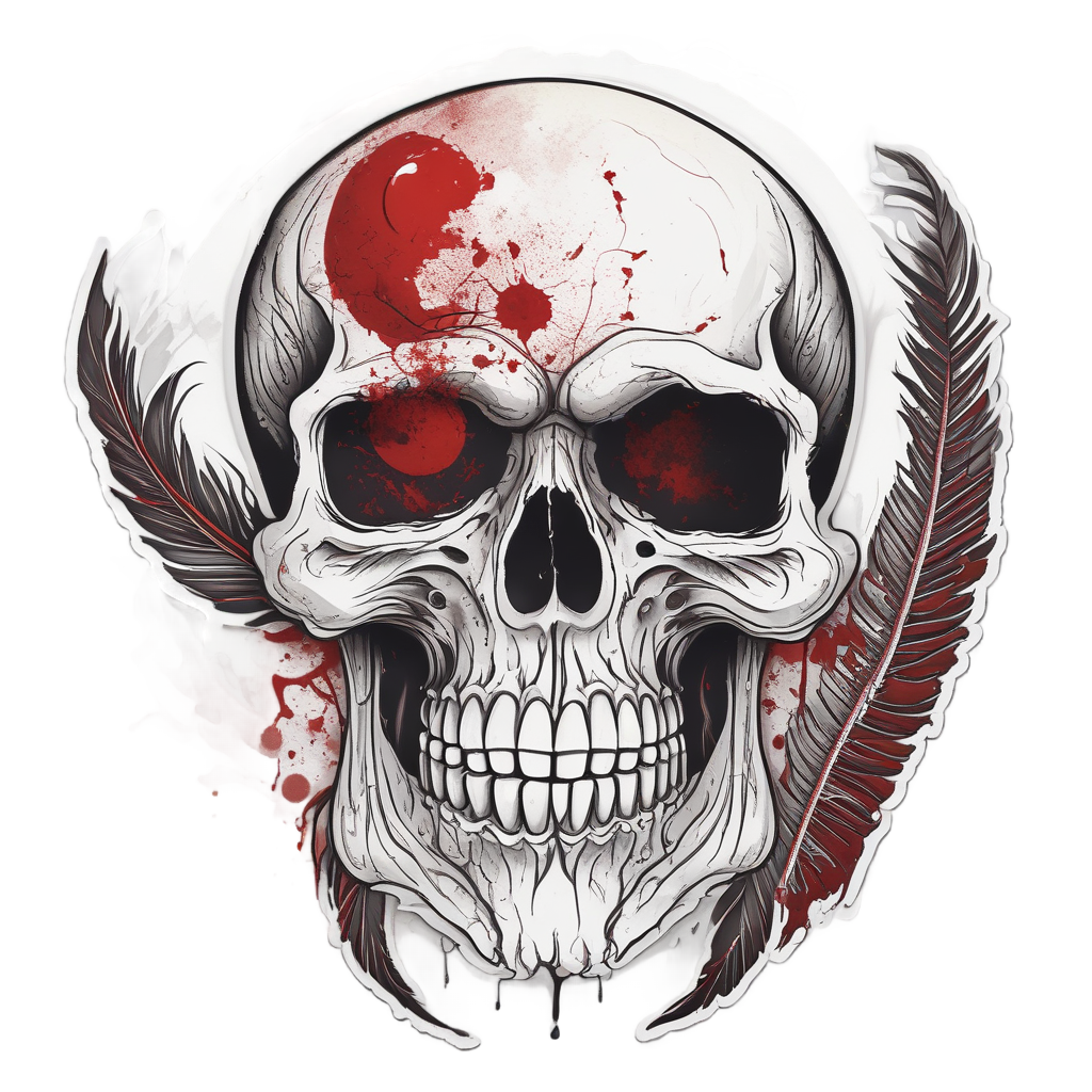 Blood Moon Gothic Skull — gothic stickers