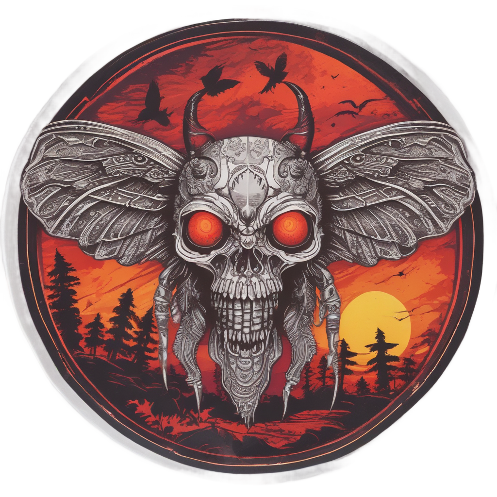 Blood Moon Moth — moths & ravens stickers