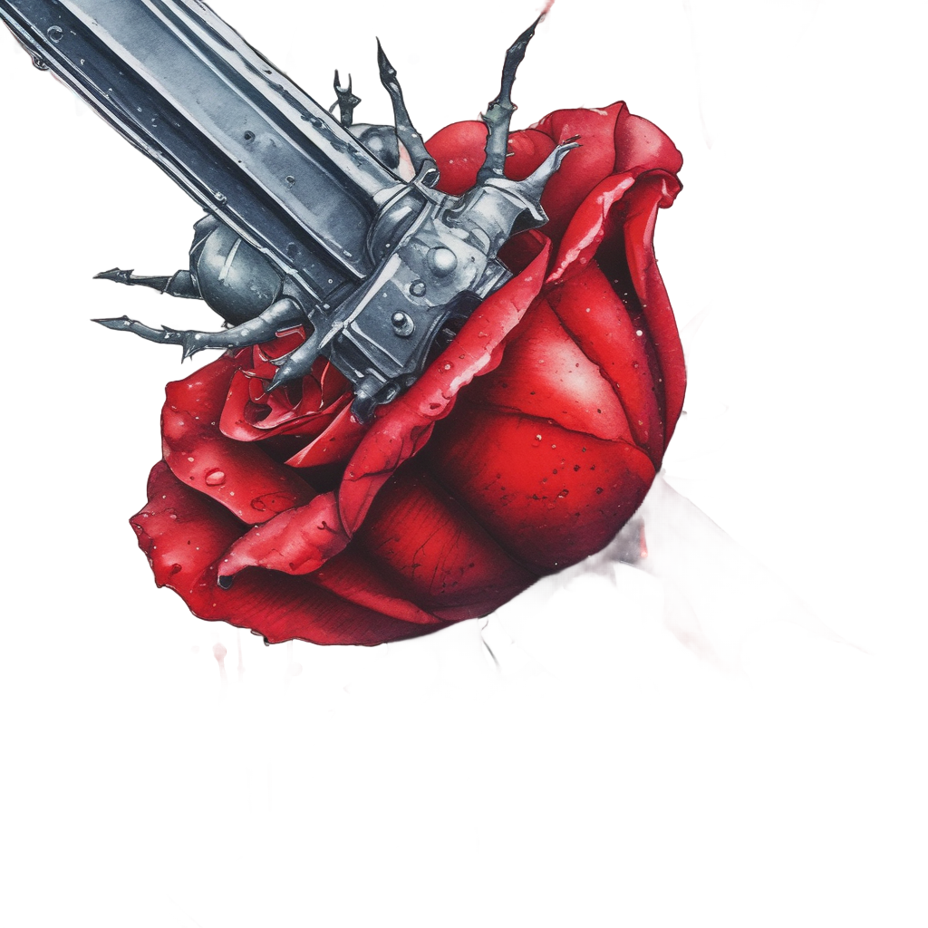 Blood Red Contrast — snake, dagger & rose stickers