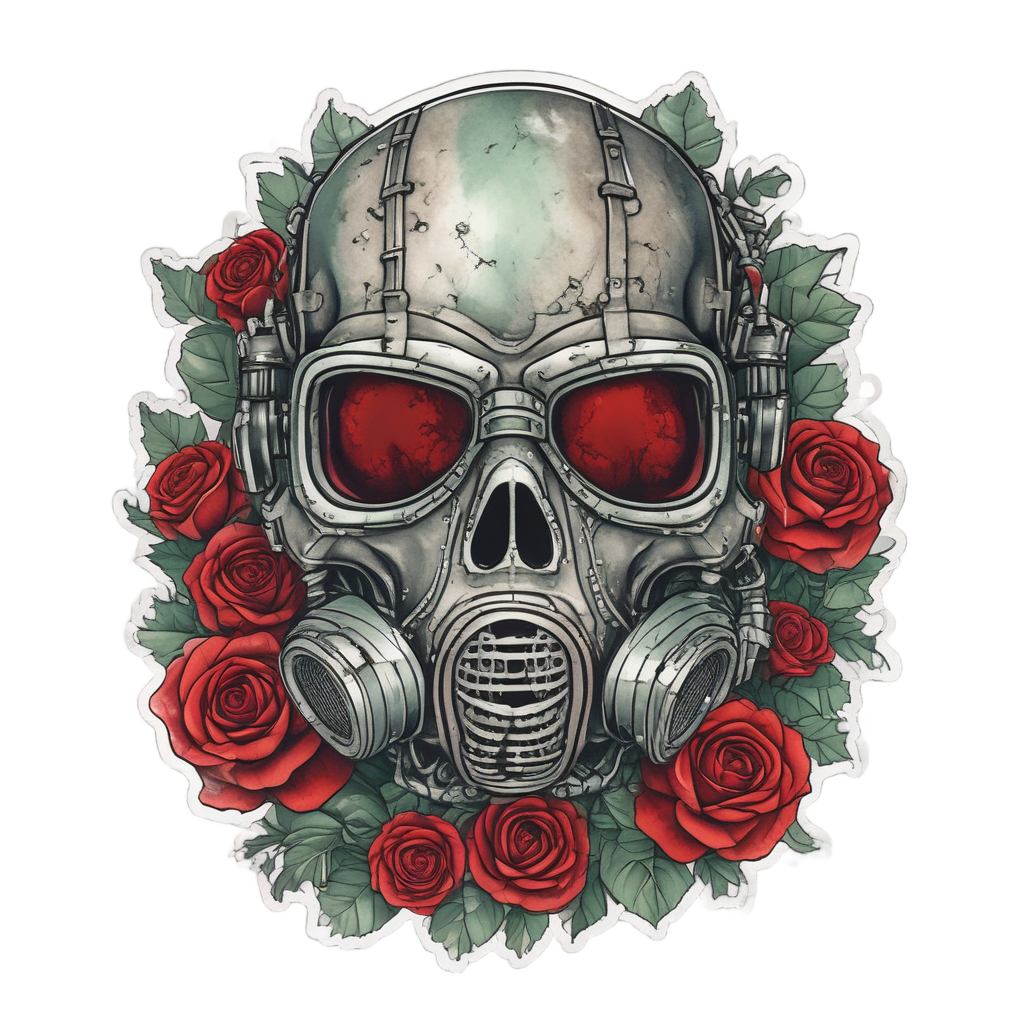 Blood Rose Grip — gas mask stickers