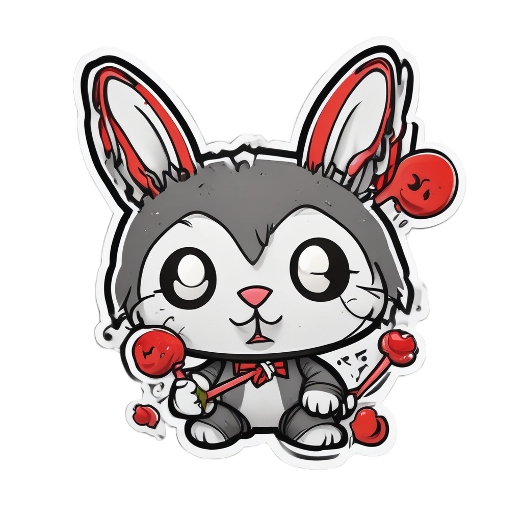 Bloody Bunny Stalker — slasher vibe stickers